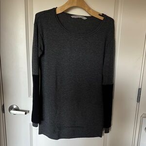 Athleta Charcoal Gray and Black Wool Sweater